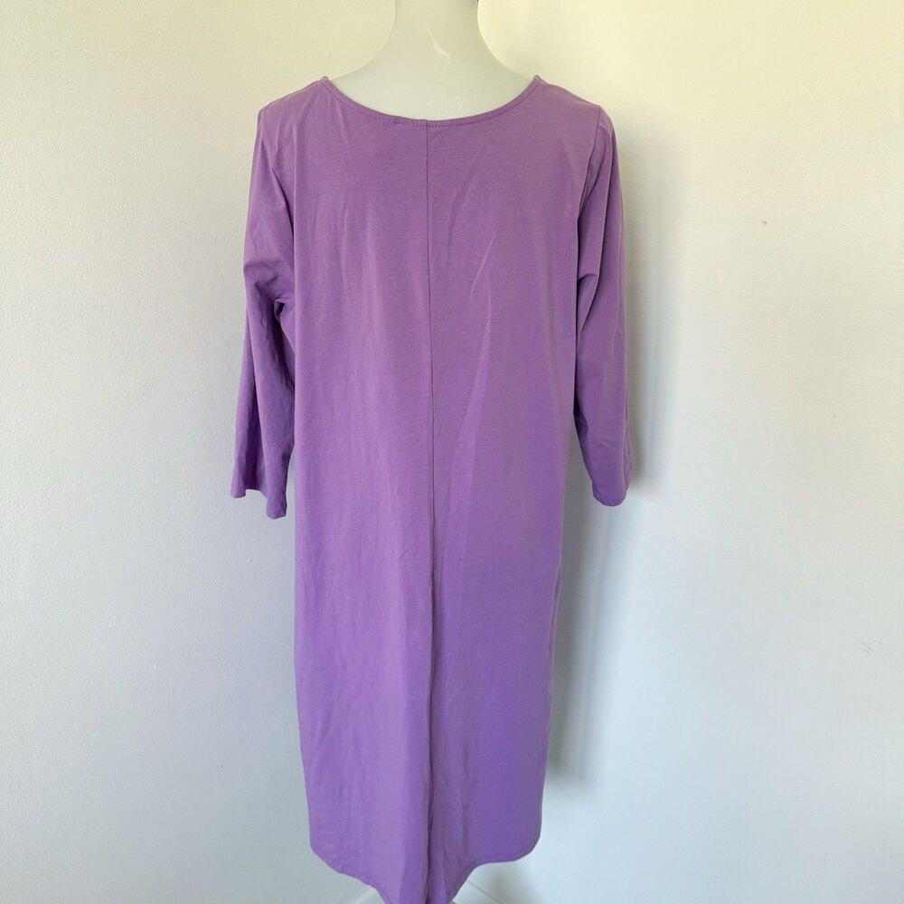 Attitudes by Renee Dress Sz 1X Regular Jersey Knit Purple Cotton Stretch Lilac - Picture 9 of 16